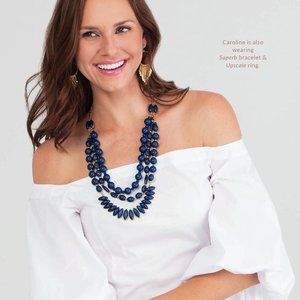 NWOT Premier Designs In The Navy Necklace